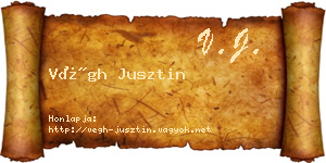 Végh Jusztin névjegykártya